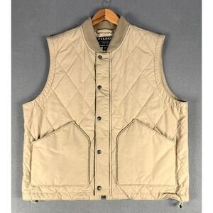 Filson Vest Mens XL Khaki Beige Pack Vest Primaloft Insulated Quilted Field